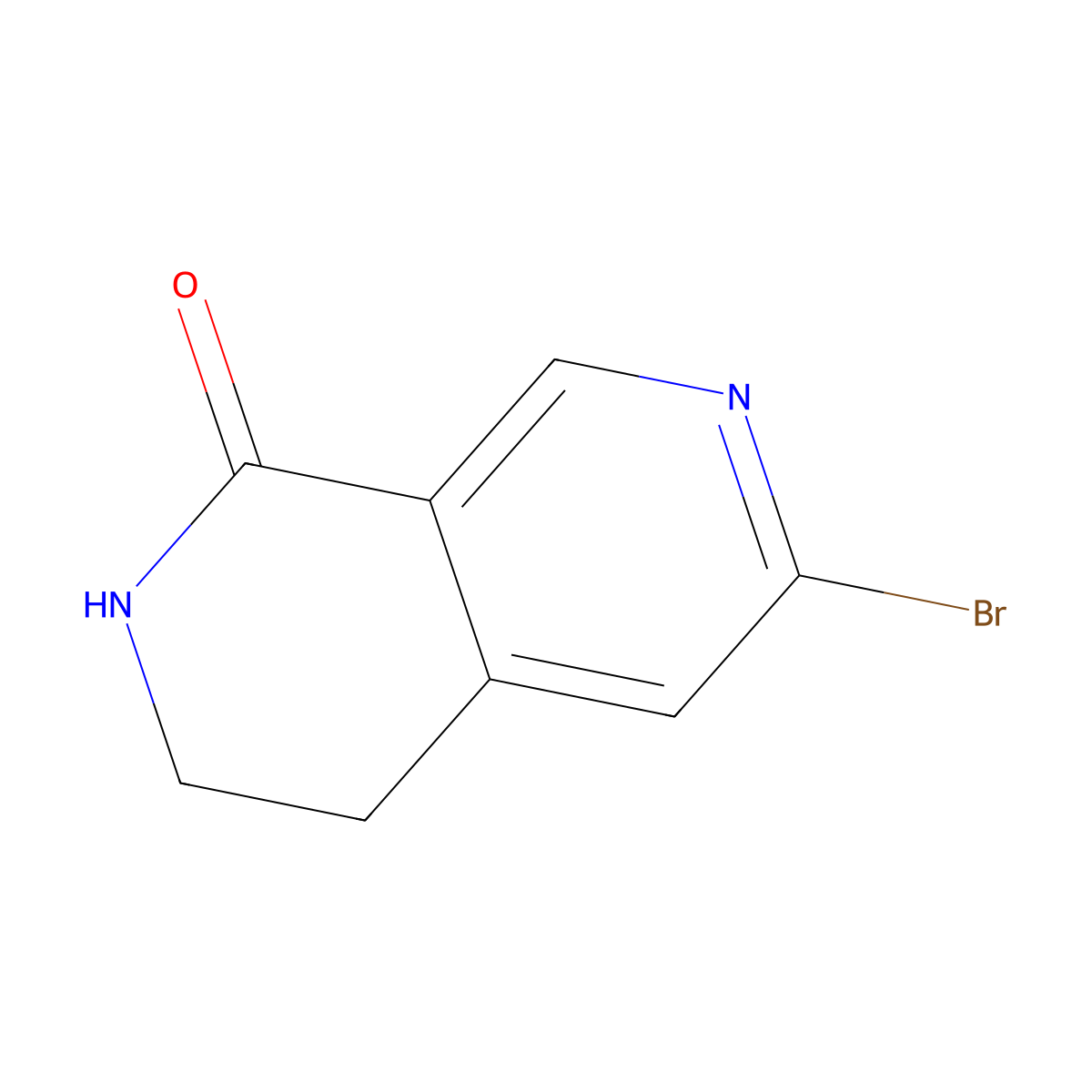 6-Bromo-3,4-dihydro-2,7-naphthyridin-1(2H)-one molecular structure, CAS 1260670-07-2