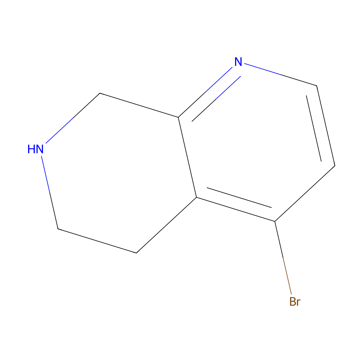 4-Bromo-5,6,7,8-tetrahydro-1,7-naphthyridine molecular structure, CAS 1260670-11-8