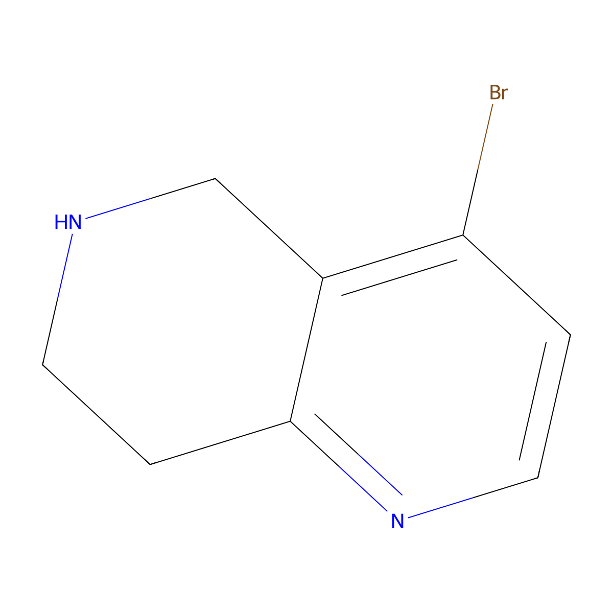 4-Bromo-5,6,7,8-tetrahydro-1,6-naphthyridine molecular structure, CAS 1260670-12-9