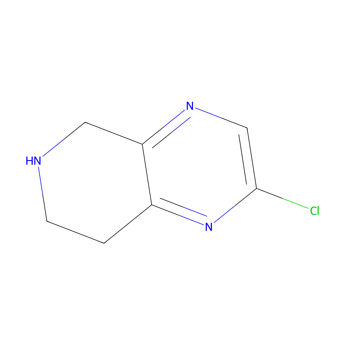 2-Chloro-5,6,7,8-tetrahydropyrido(3,4-b)pyrazine molecular structure, CAS 1260670-14-1