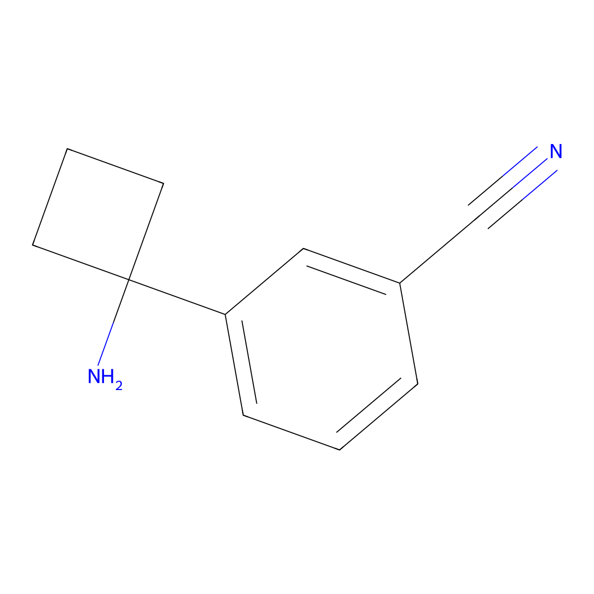 3-(1-Aminocyclobutyl)benzonitrile molecular structure, CAS 1260670-15-2