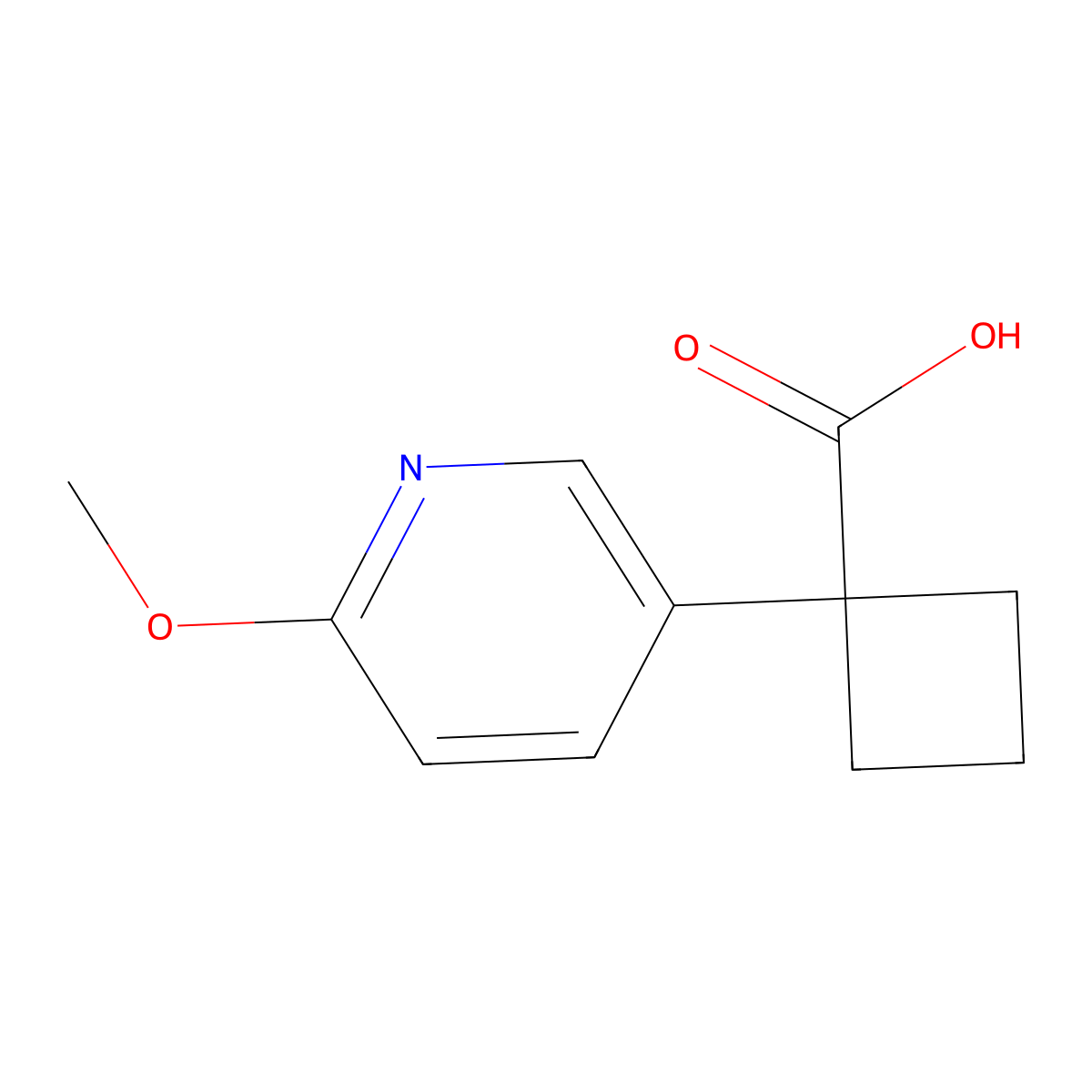 1-(6-Methoxypyridin-3-YL)cyclobutanecarboxylic acid molecular structure, CAS 1260670-16-3