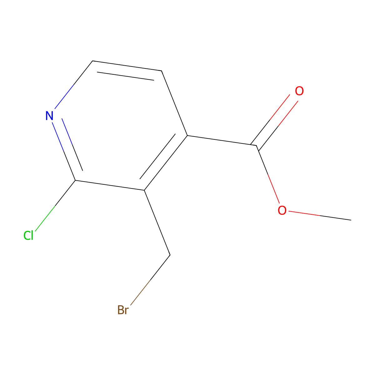 Methyl 3-(bromomethyl)-2-chloropyridine-4-carboxylate molecular structure, CAS 1260670-20-9