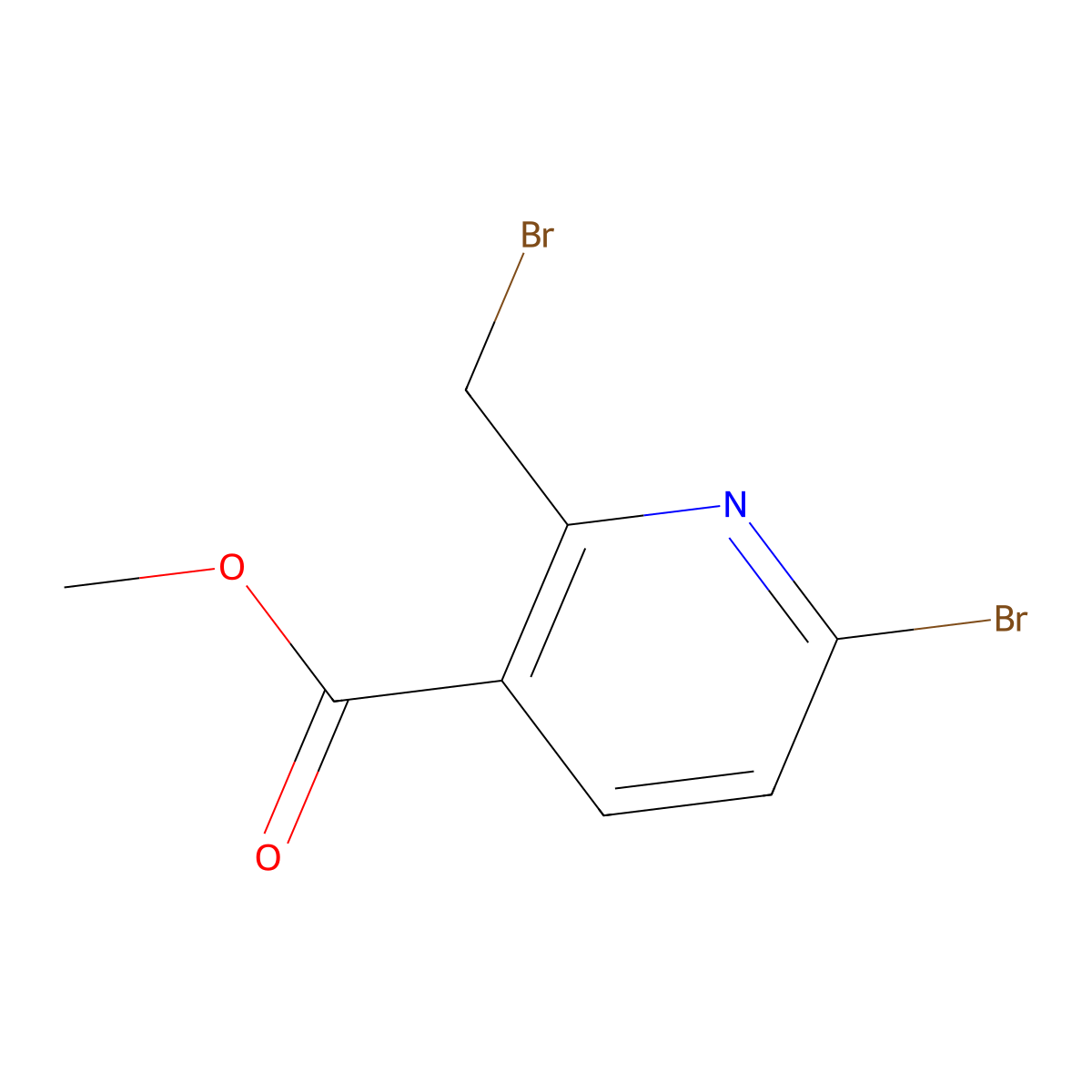 Methyl 6-bromo-2-(bromomethyl)nicotinate molecular structure, CAS 1260670-22-1