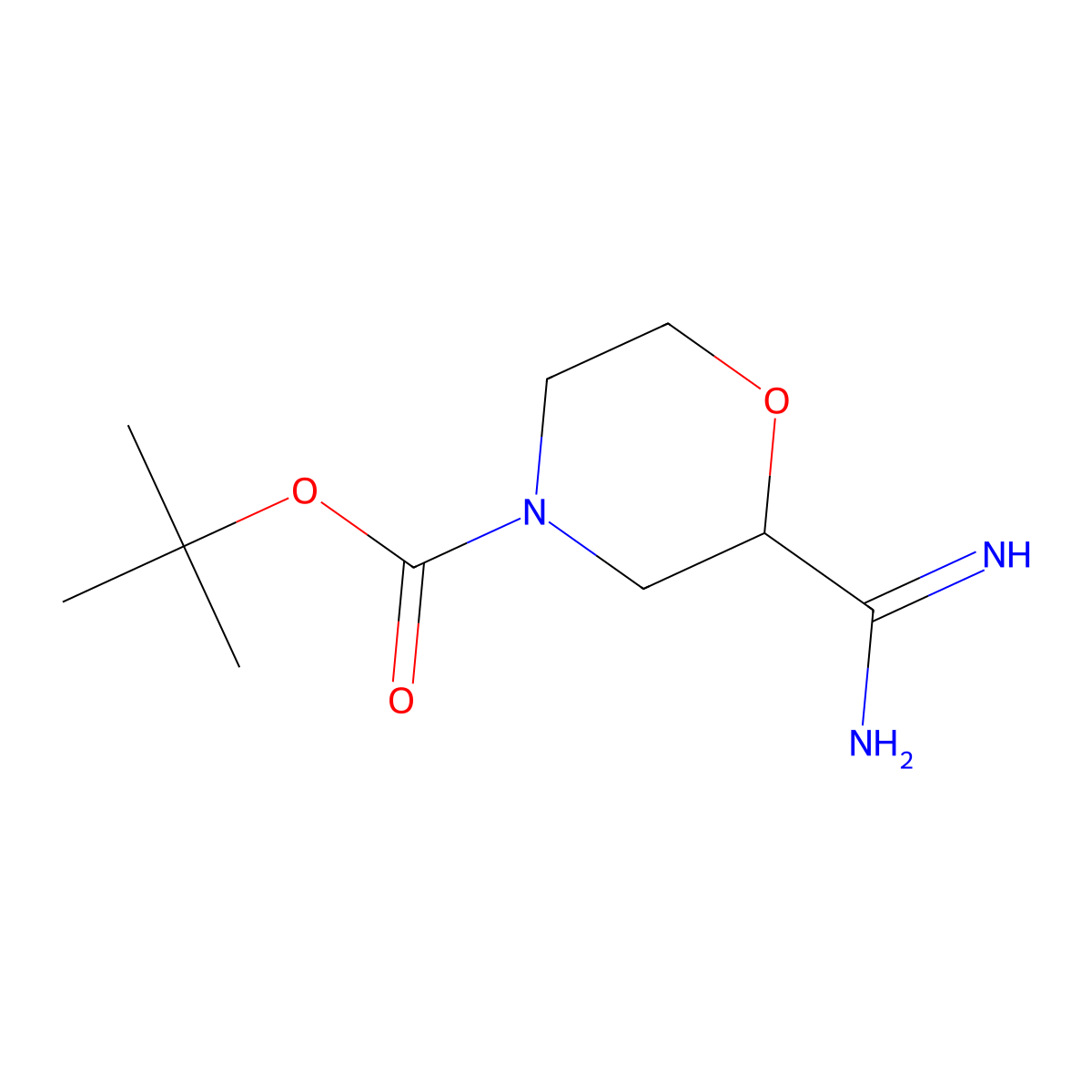 Tert-butyl 2-[amino(imino)methyl]morpholine-4-carboxylate molecular structure, CAS 1260670-76-5