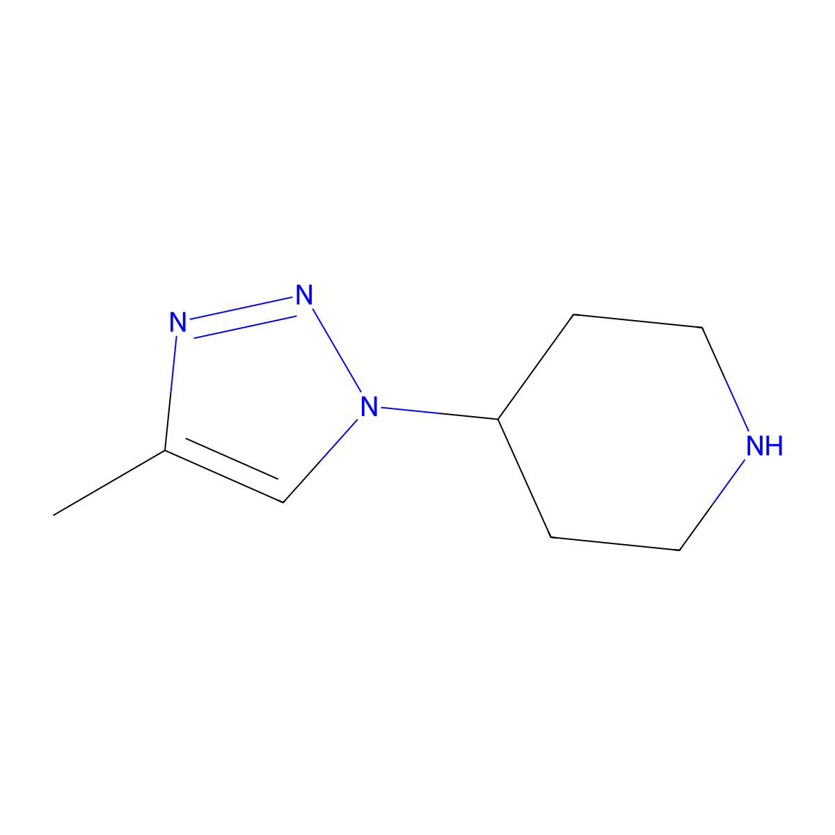 4-(4-Methyl-1H-1,2,3-triazol-1-YL)piperidine molecular structure, CAS 1260670-77-6