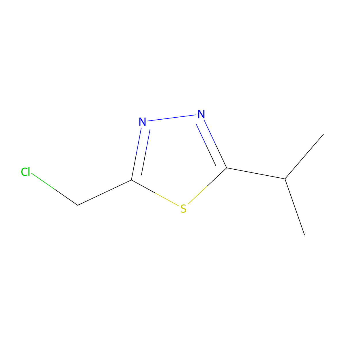 2-(Chloromethyl)-5-(propan-2-yl)-1,3,4-thiadiazole molecular structure, CAS 1260670-84-5
