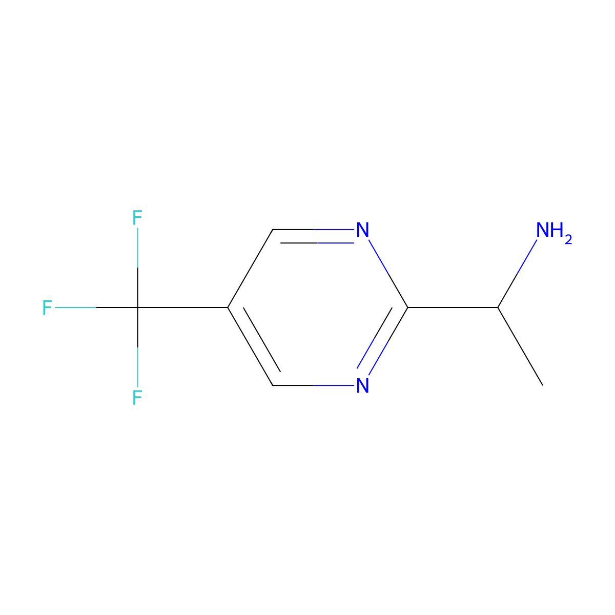 1-(5-(Trifluoromethyl)pyrimidin-2-yl)ethanamine molecular structure, CAS 1260670-90-3