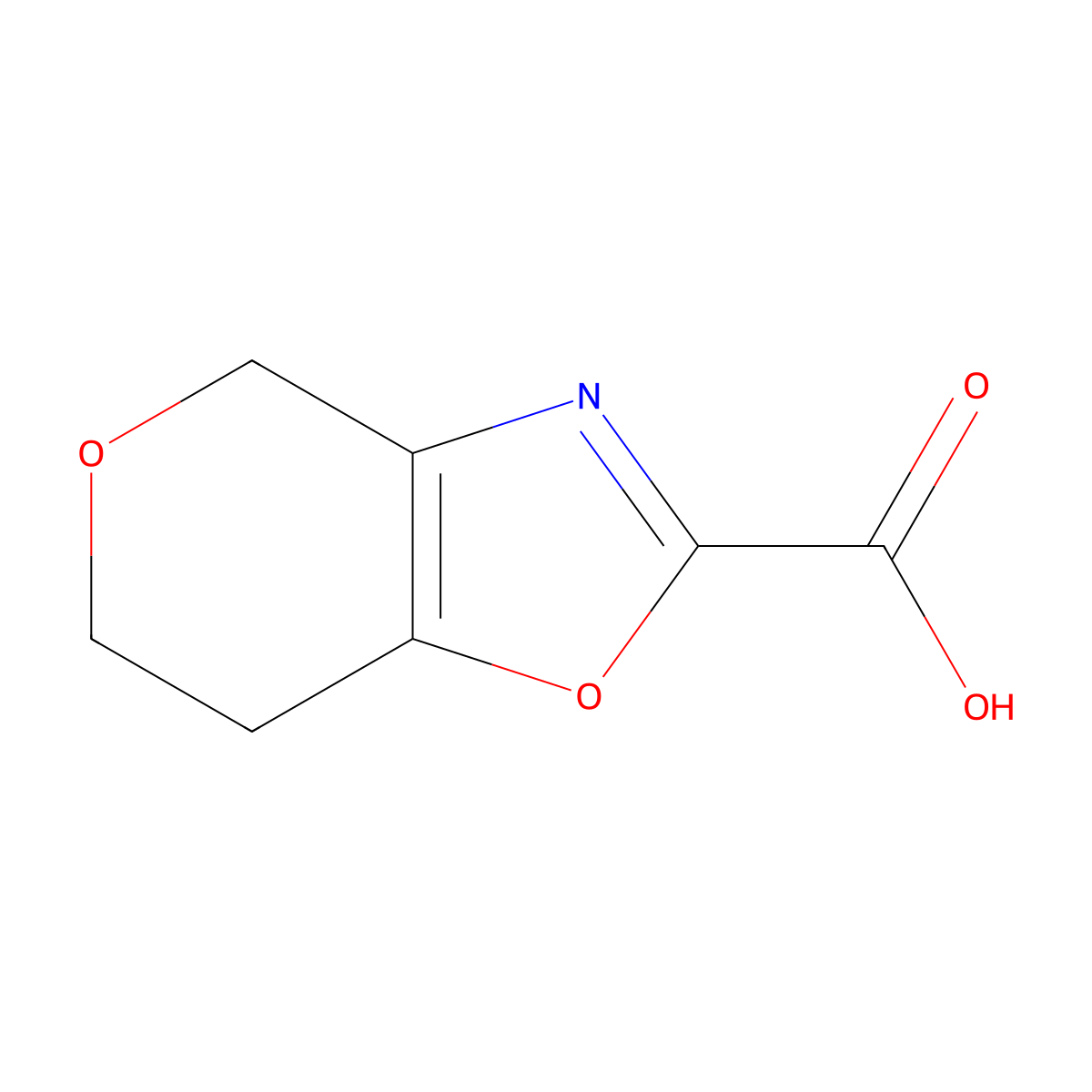 6,7-Dihydro-4H-pyrano[3,4-d]oxazole-2-carboxylic acid molecular structure, CAS 1260670-92-5