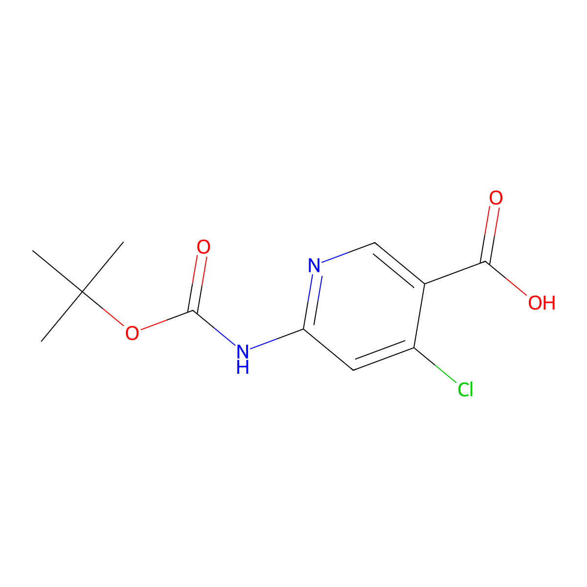 6-((tert-Butoxycarbonyl)amino)-4-chloronicotinic acid molecular structure, CAS 1260670-99-2
