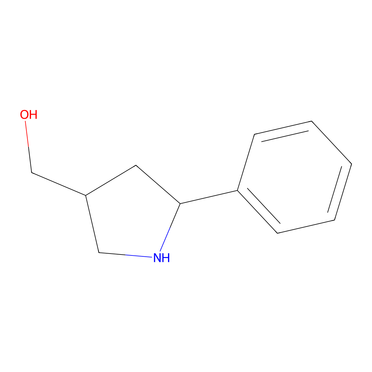 (5-Phenylpyrrolidin-3-YL)methanol molecular structure, CAS 1260671-14-4
