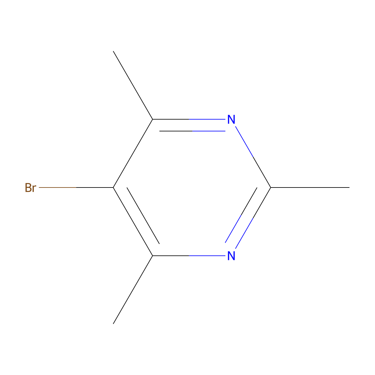 5-Bromo-2,4,6-trimethylpyrimidine molecular structure, CAS 1260671-15-5