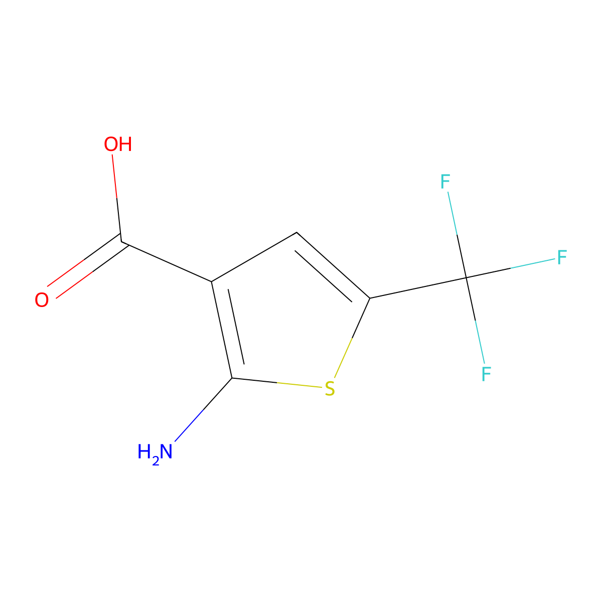 2-Amino-5-(trifluoromethyl)thiophene-3-carboxylic acid molecular structure, CAS 1260671-16-6