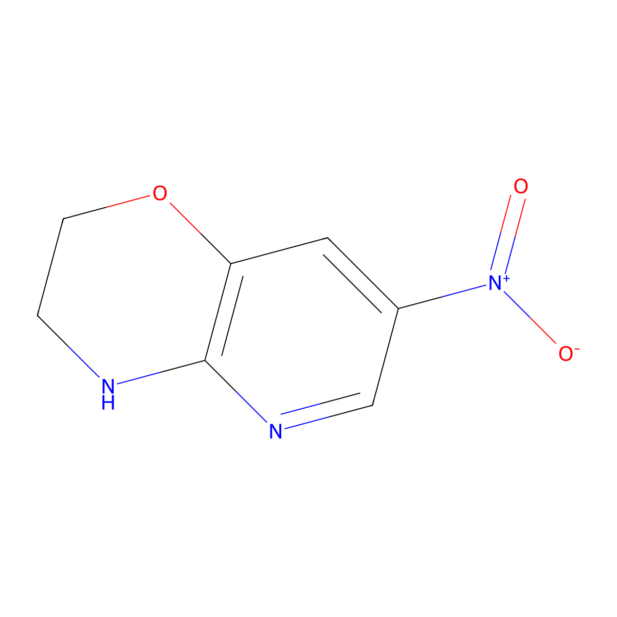 7-Nitro-3,4-dihydro-2H-pyrido[3,2-B][1,4]oxazine molecular structure, CAS 1260671-19-9