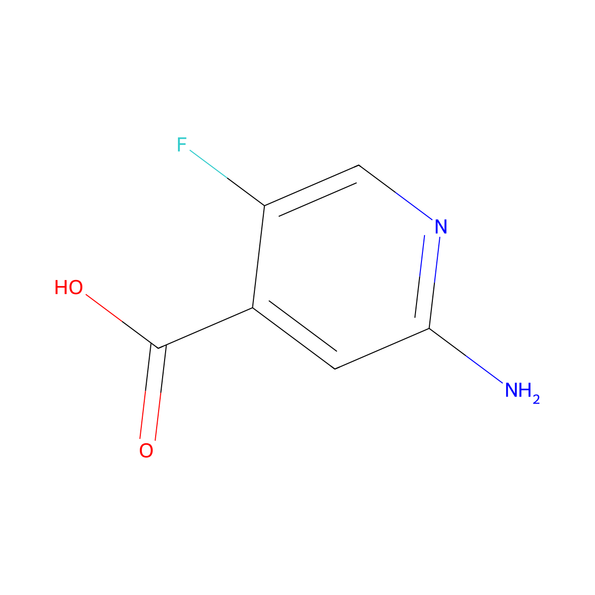 2-Amino-5-fluoroisonicotinic acid molecular structure, CAS 1260671-28-0
