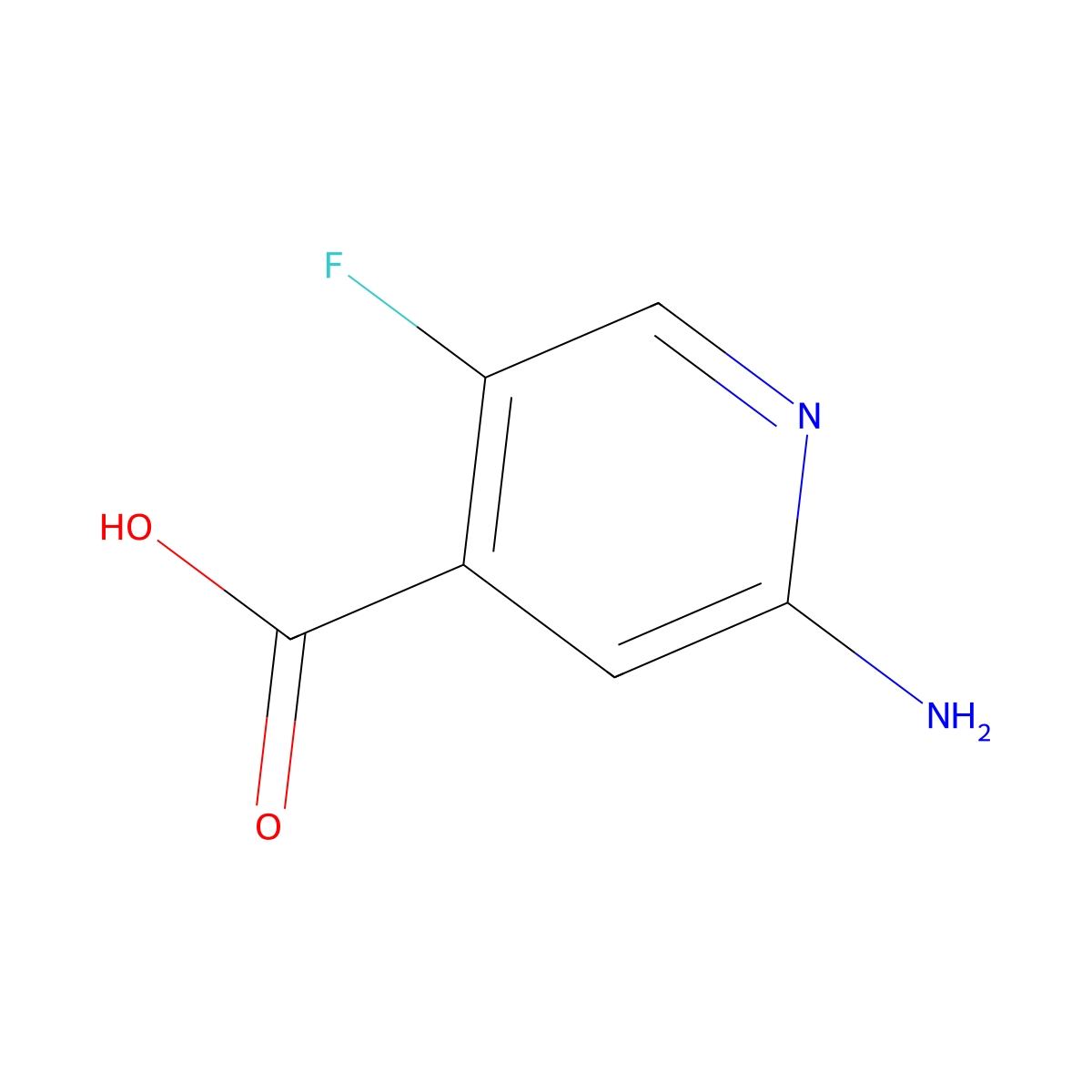 2-Amino-5-fluoroisonicotinic acid molecular structure, CAS 1260671-28-0