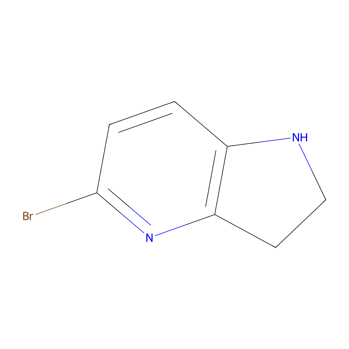 5-bromo-1H,2H,3H-pyrrolo(3,2-b)pyridine molecular structure, CAS 1260671-35-9