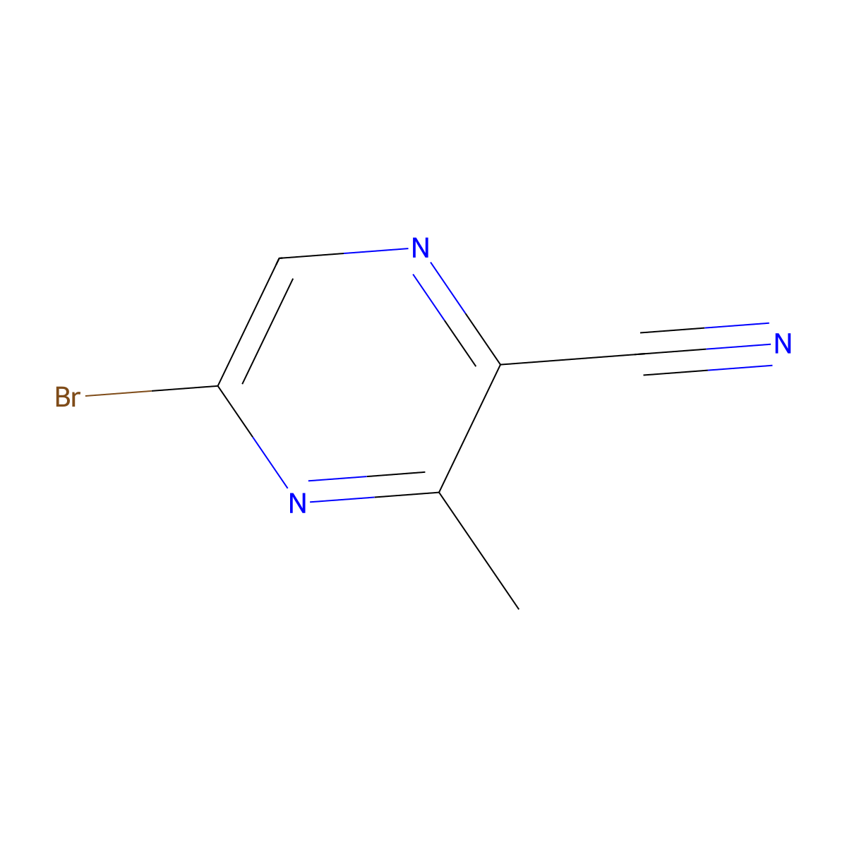 5-Bromo-3-methylpyrazine-2-carbonitrile molecular structure, CAS 1260671-60-0