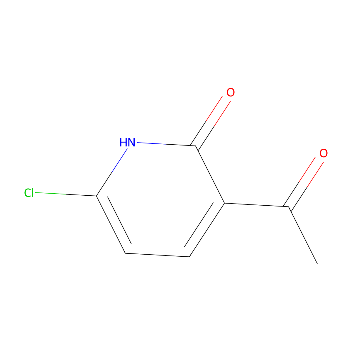1-(6-Chloro-2-hydroxypyridin-3-YL)ethan-1-one molecular structure, CAS 1260671-61-1