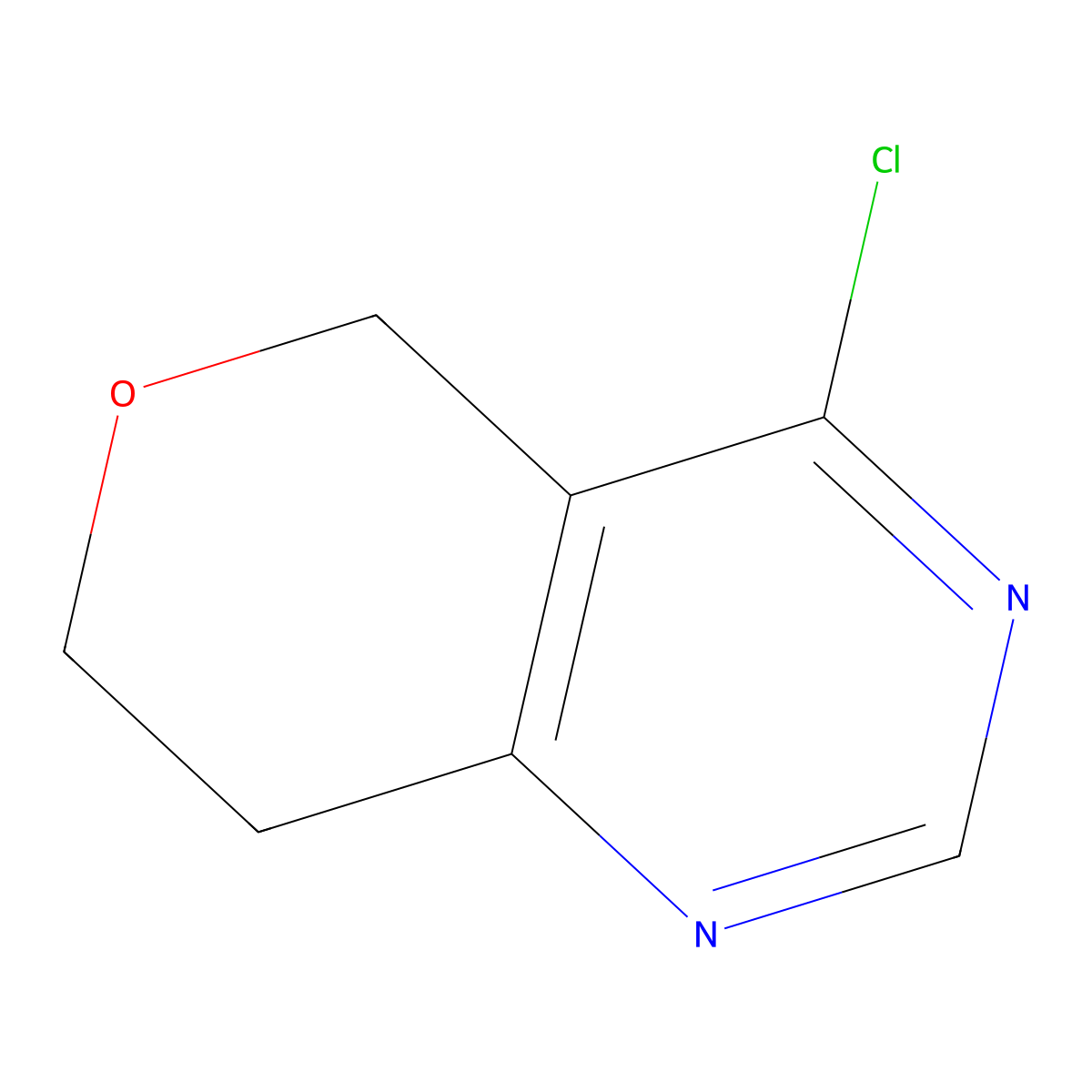 4-Chloro-7,8-dihydro-5H-pyrano[4,3-D]pyrimidine molecular structure, CAS 1260671-77-9
