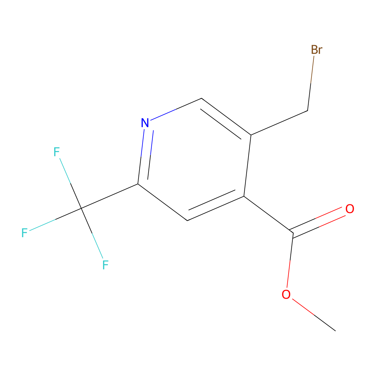 Methyl 5-(bromomethyl)-2-(trifluoromethyl)isonicotinate molecular structure, CAS 1260671-91-7