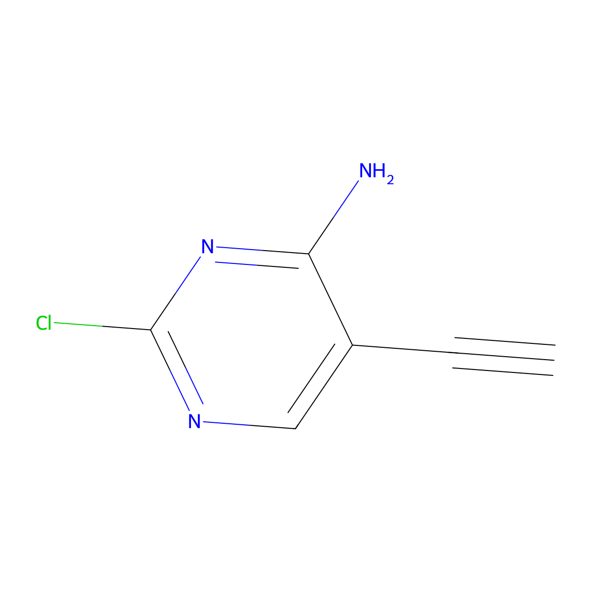 2-Chloro-5-ethynylpyrimidin-4-amine molecular structure, CAS 1260671-93-9