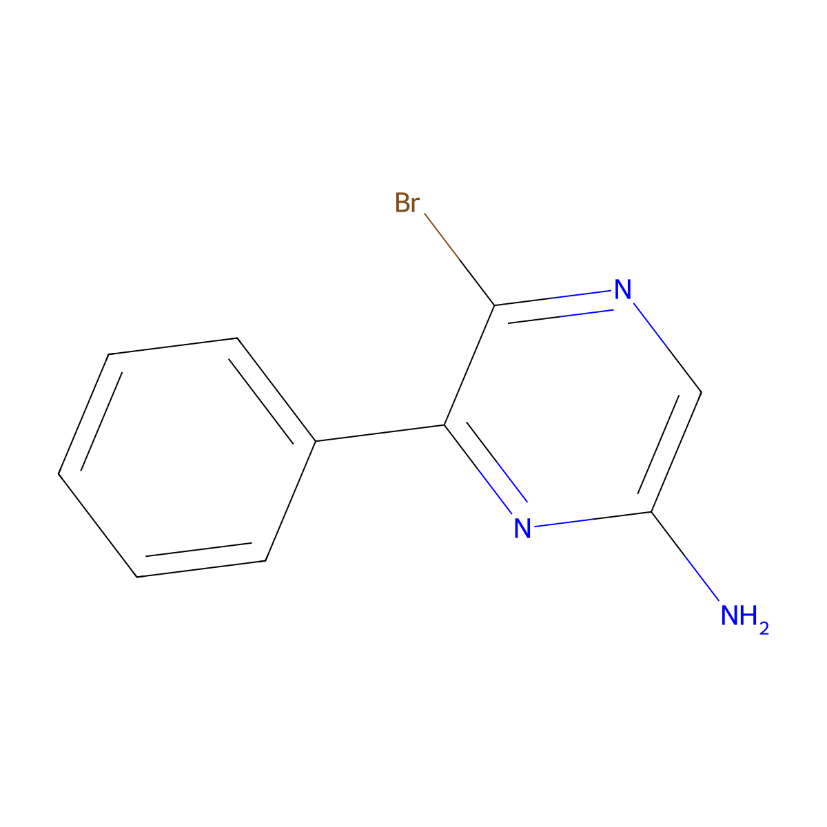 5-Bromo-6-phenylpyrazin-2-amine molecular structure, CAS 1260671-99-5