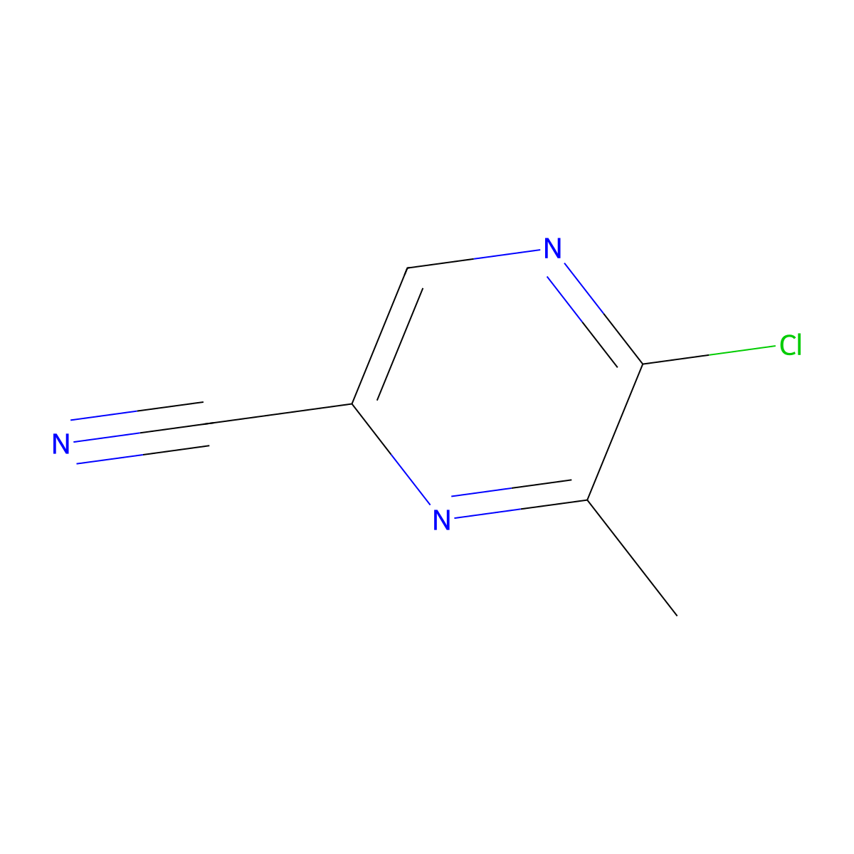 5-Chloro-6-methylpyrazine-2-carbonitrile molecular structure, CAS 1260672-01-2