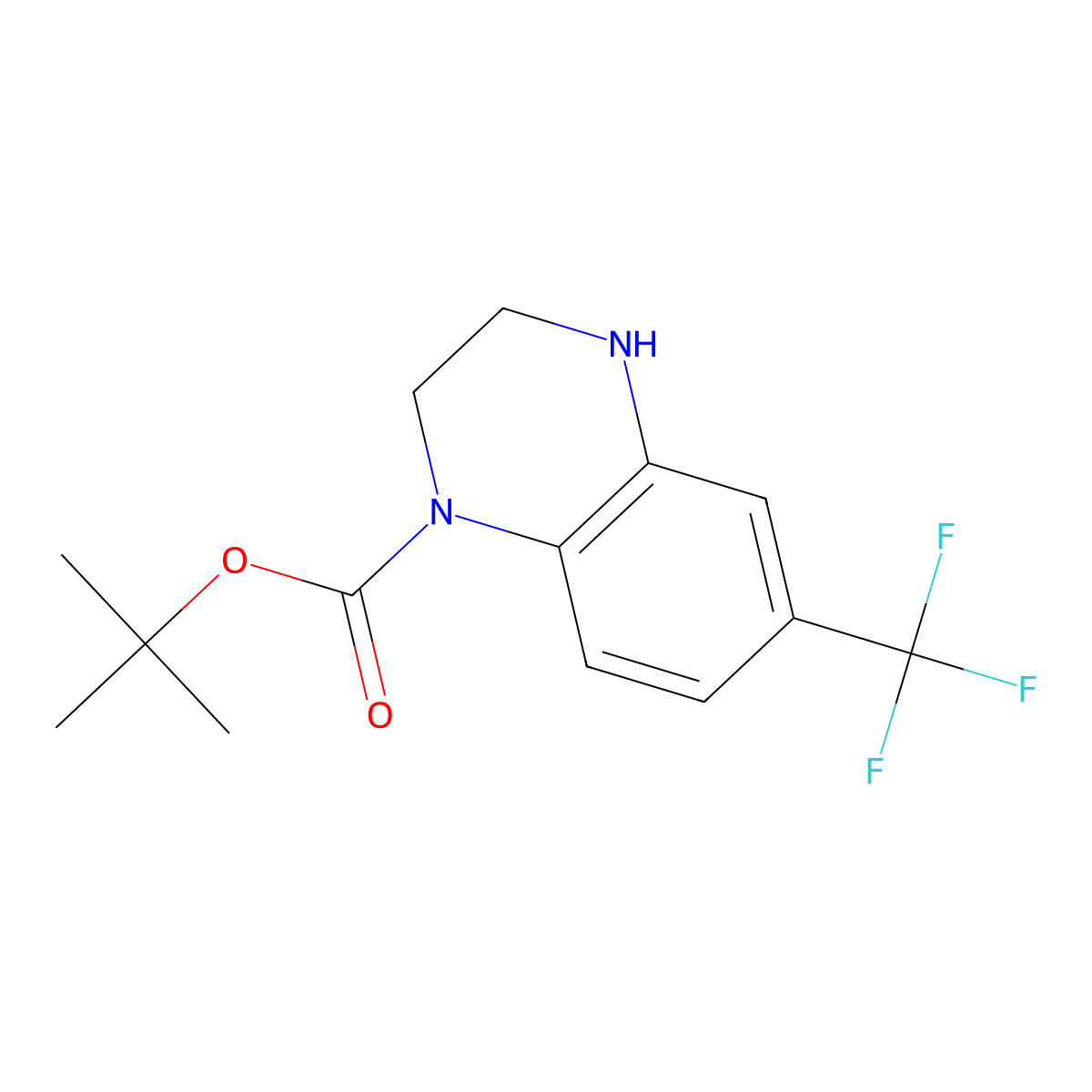 Tert-butyl 6-(trifluoromethyl)-1,2,3,4-tetrahydroquinoxaline-1-carboxylate molecular structure, CAS 1260672-04-5