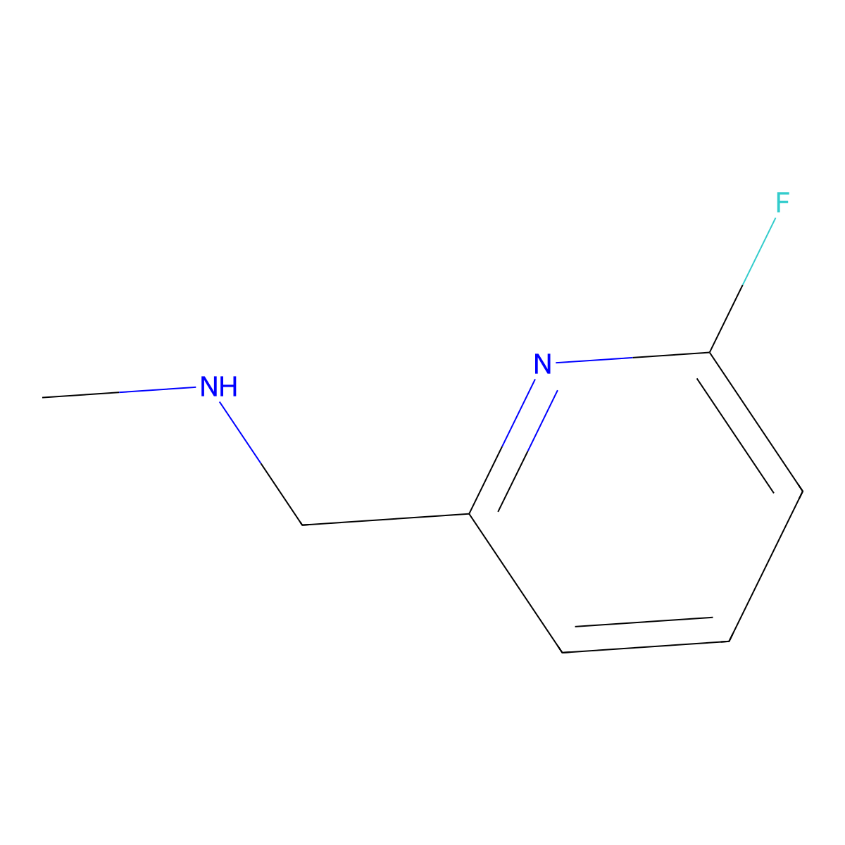 1-(6-fluoropyridin-2-yl)-N-methylmethanamine molecular structure, CAS 1260672-06-7