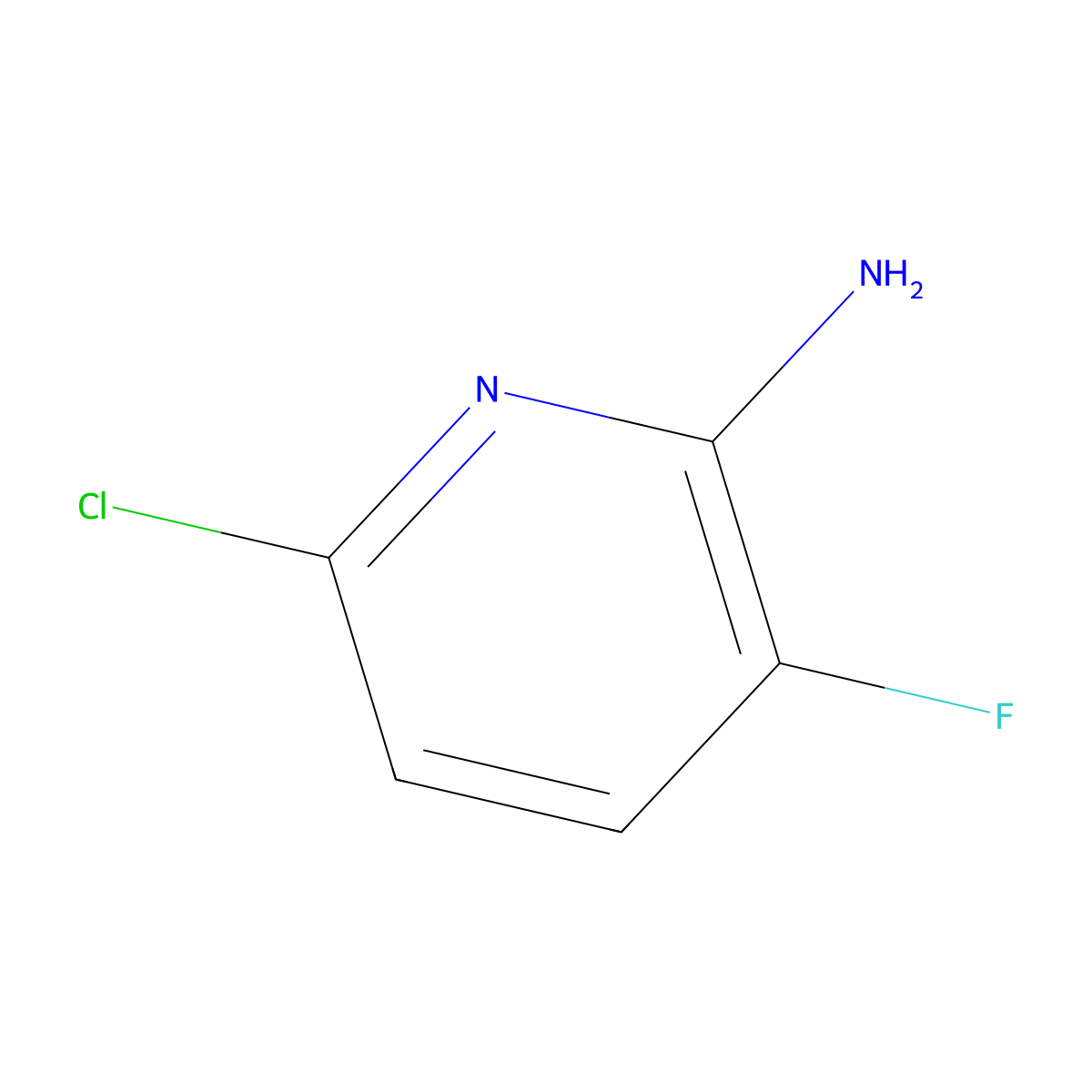 6-Chloro-3-fluoropyridin-2-amine molecular structure, CAS 1260672-14-7