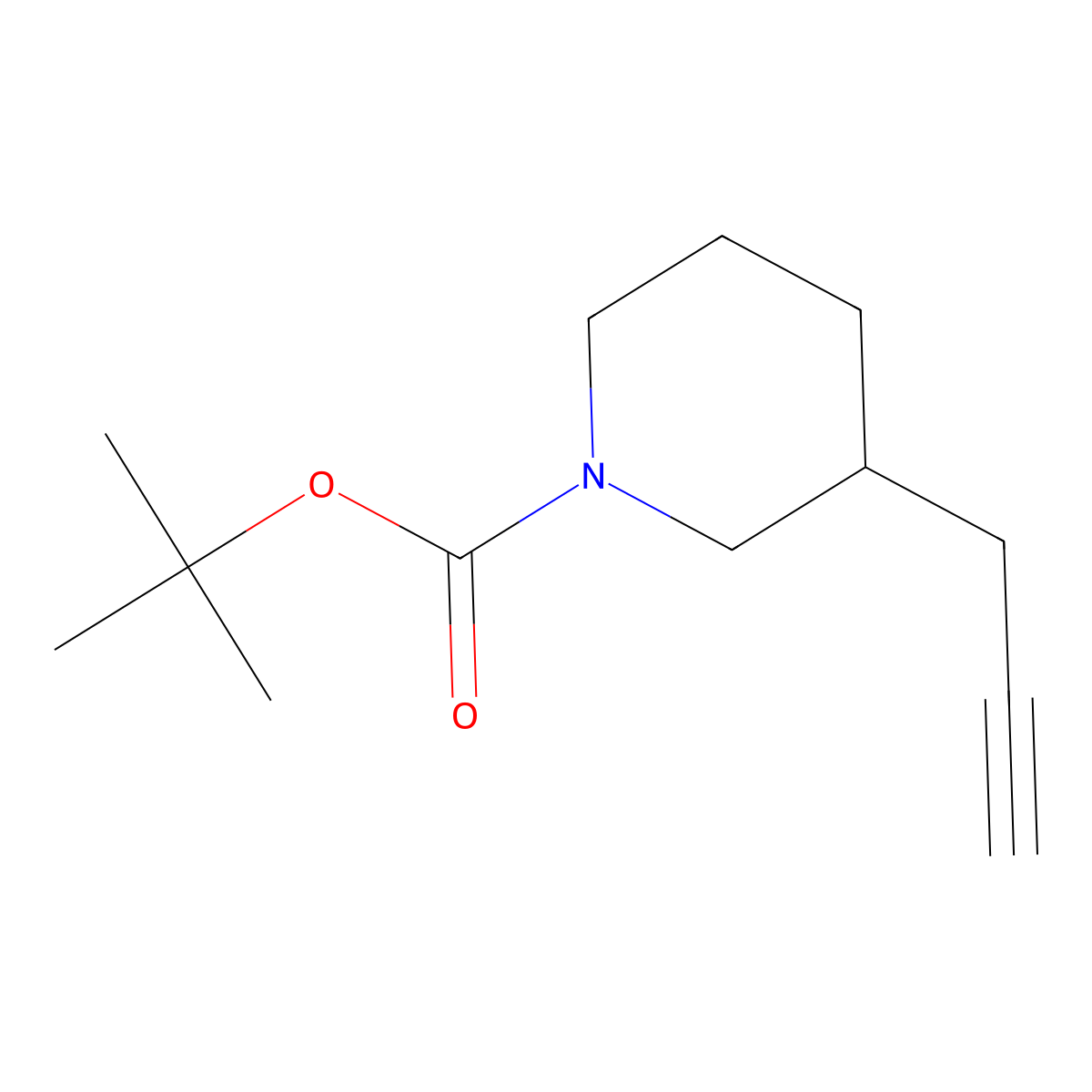 1-Piperidinecarboxylic acid, 3-(2-propyn-1-yl)-, 1,1-dimethylethyl ester molecular structure, CAS 1260672-17-0