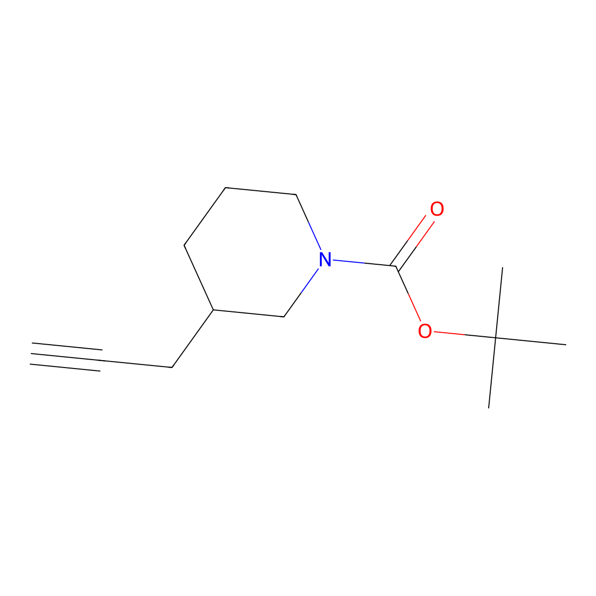 1-Piperidinecarboxylic acid, 3-(2-propyn-1-yl)-, 1,1-dimethylethyl ester molecular structure, CAS 1260672-17-0
