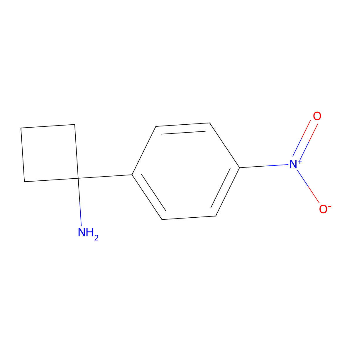 1-(4-Nitrophenyl)cyclobutanamine molecular structure, CAS 1260672-25-0