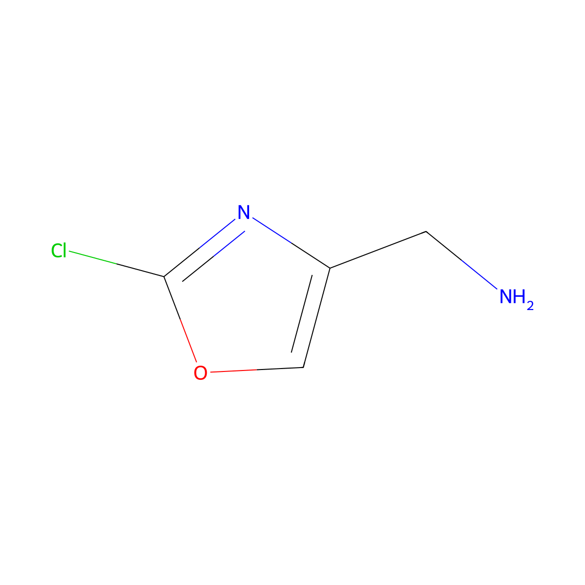 (2-Chloro-1,3-oxazol-4-YL)methanamine molecular structure, CAS 1260672-32-9
