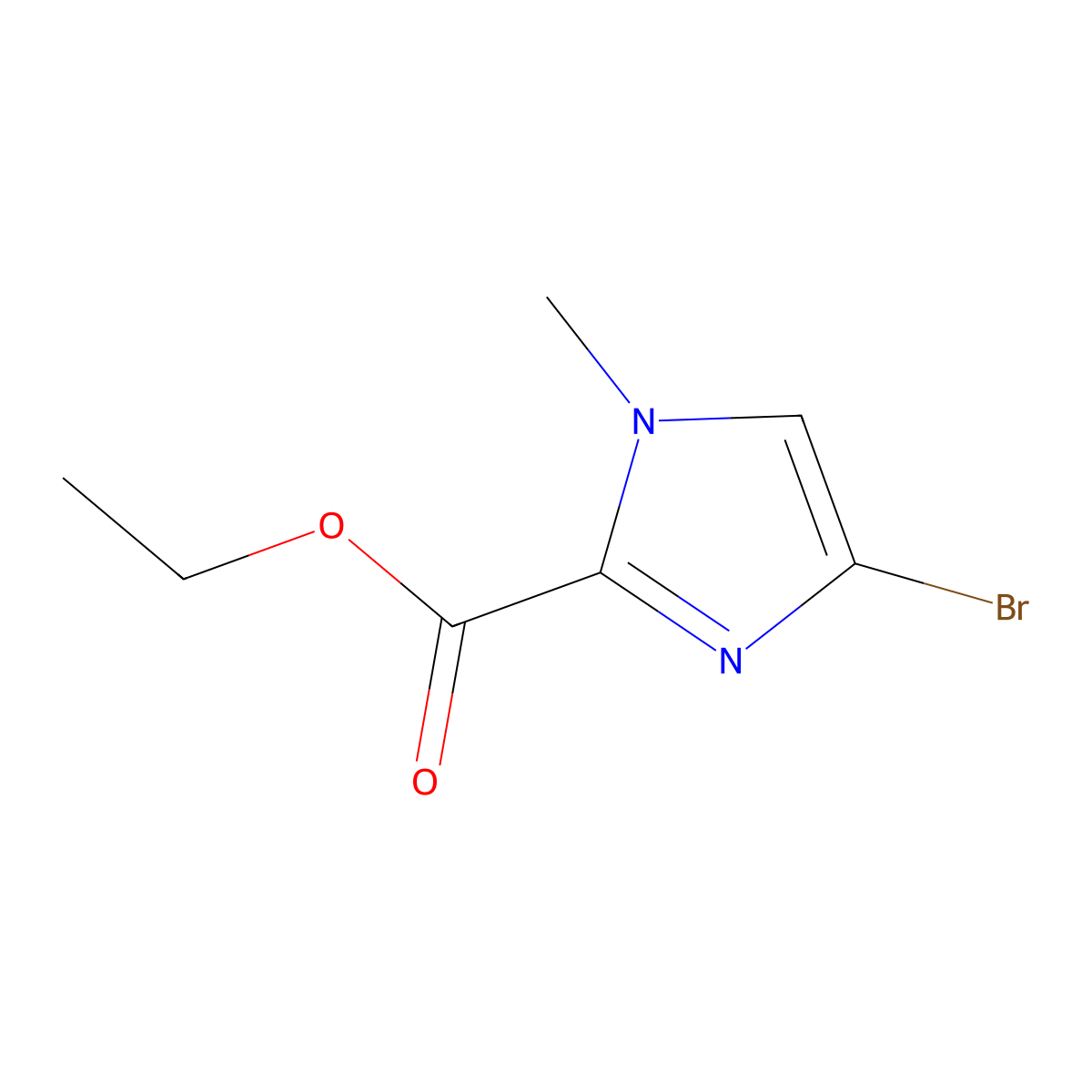 Ethyl 4-bromo-1-methyl-1H-imidazole-2-carboxylate molecular structure, CAS 1260672-33-0