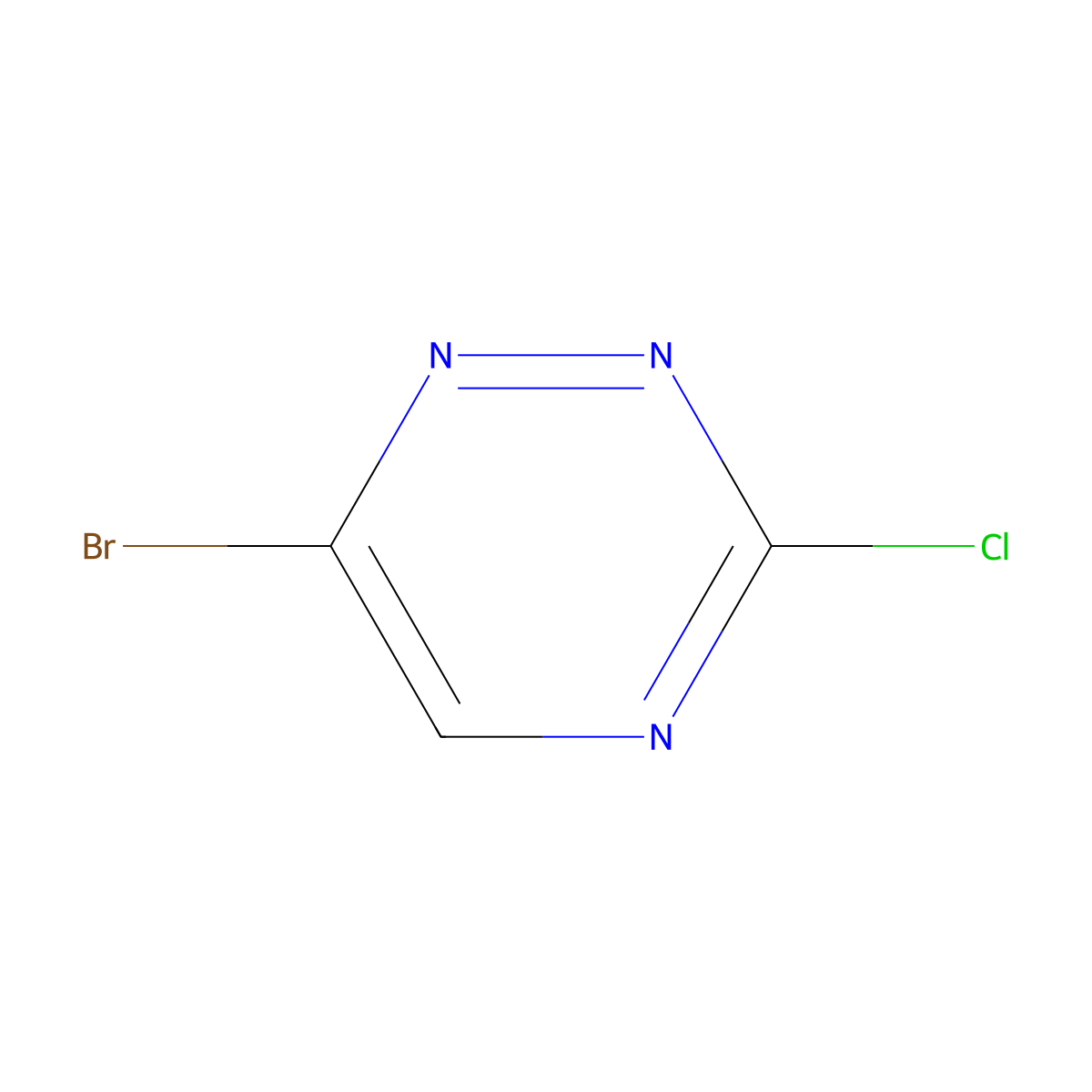 6-Bromo-3-chloro-1,2,4-triazine molecular structure, CAS 1260672-35-2