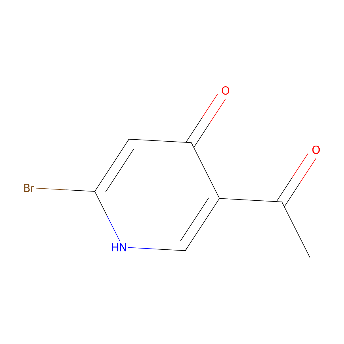 1-(6-Bromo-4-hydroxypyridin-3-YL)ethanone molecular structure, CAS 1260672-38-5