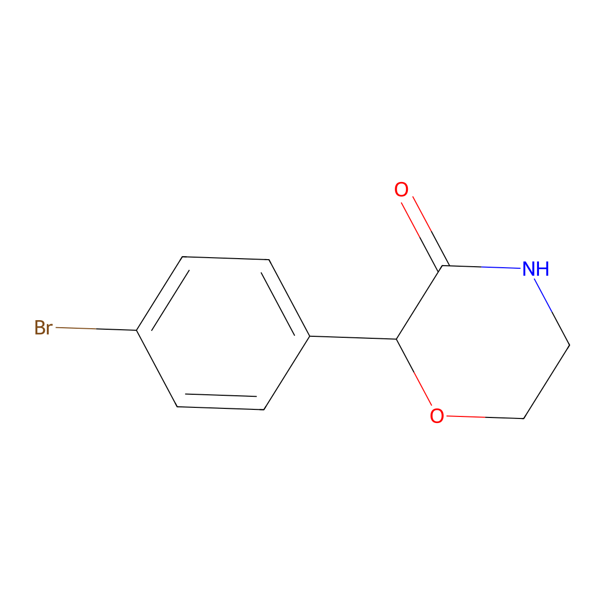 2-(4-Bromophenyl)morpholin-3-one molecular structure, CAS 1260672-40-9