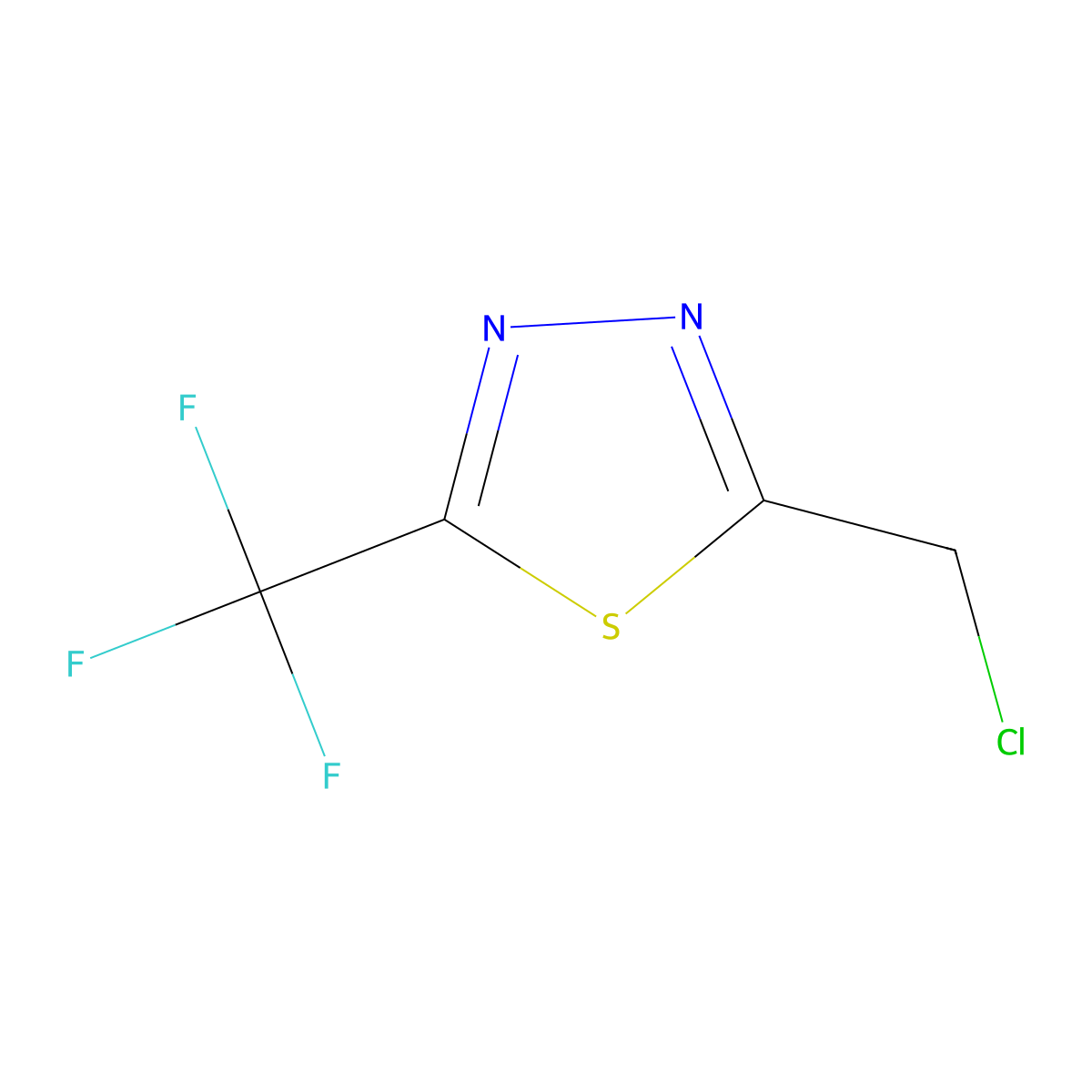 2-(Chloromethyl)-5-(trifluoromethyl)-1,3,4-thiadiazole molecular structure, CAS 1260672-42-1