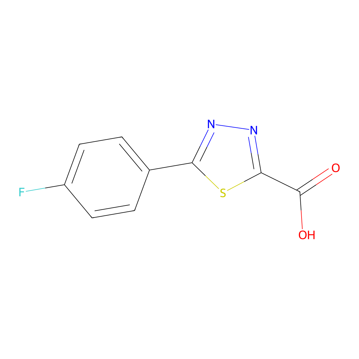 5-(4-Fluorophenyl)-1,3,4-thiadiazole-2-carboxylic acid molecular structure, CAS 1260672-44-3