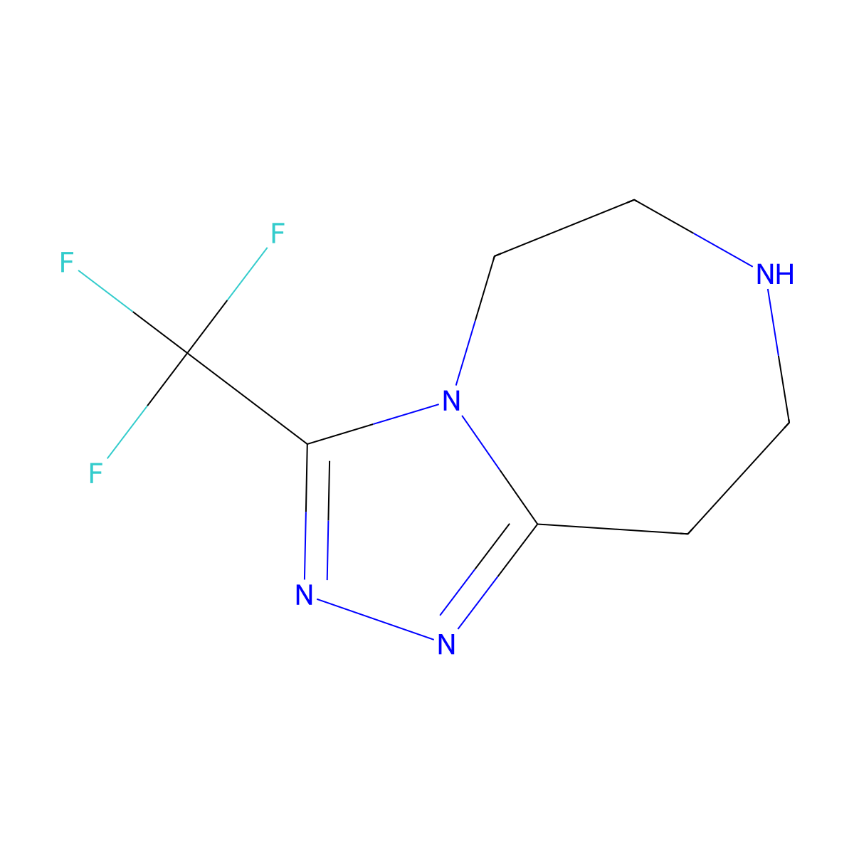 3-(Trifluoromethyl)-6,7,8,9-tetrahydro-5H-[1,2,4]triazolo[4,3-D][1,4]diazepine molecular structure, CAS 1260672-49-8