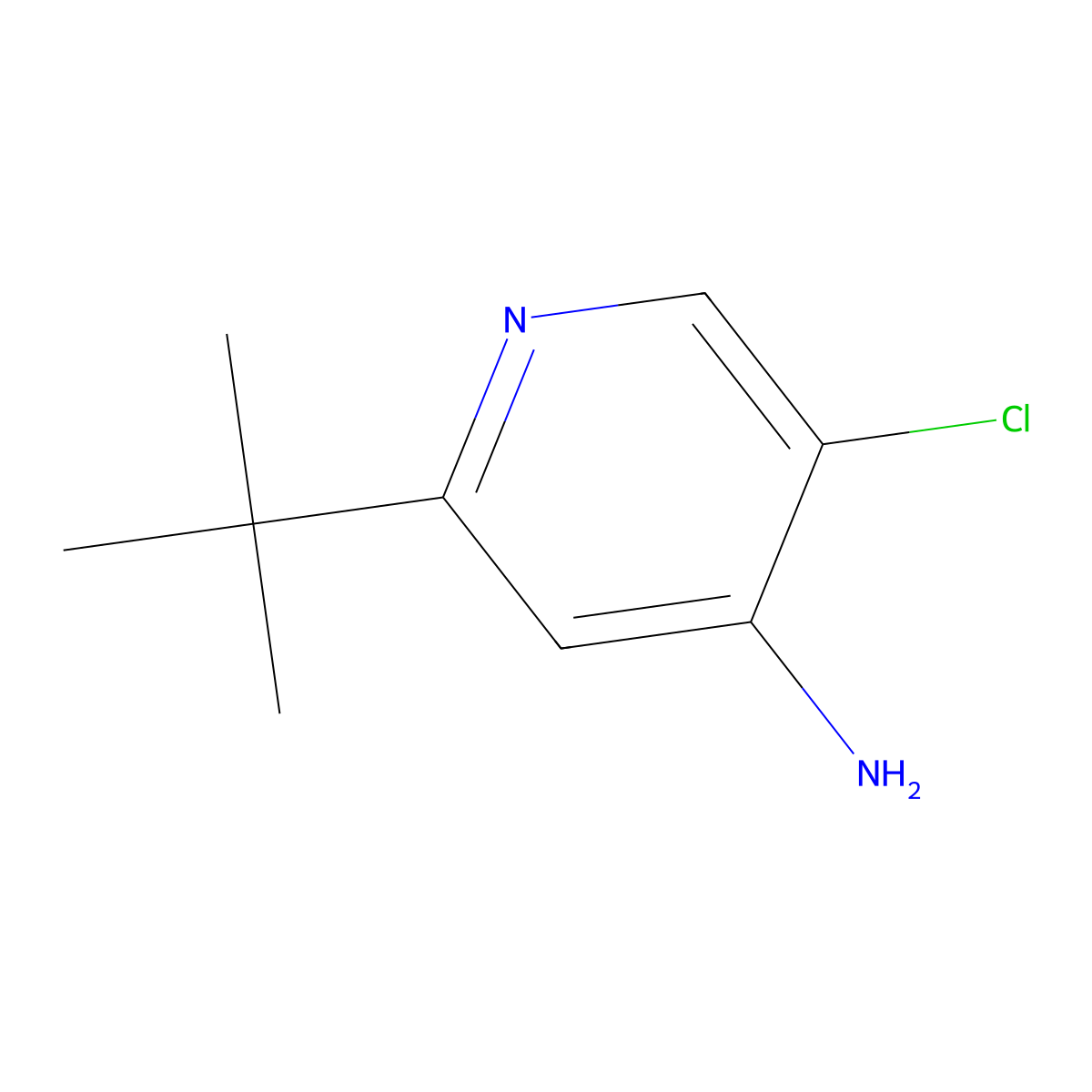 2-Tert-butyl-5-chloropyridin-4-amine molecular structure, CAS 1260672-57-8