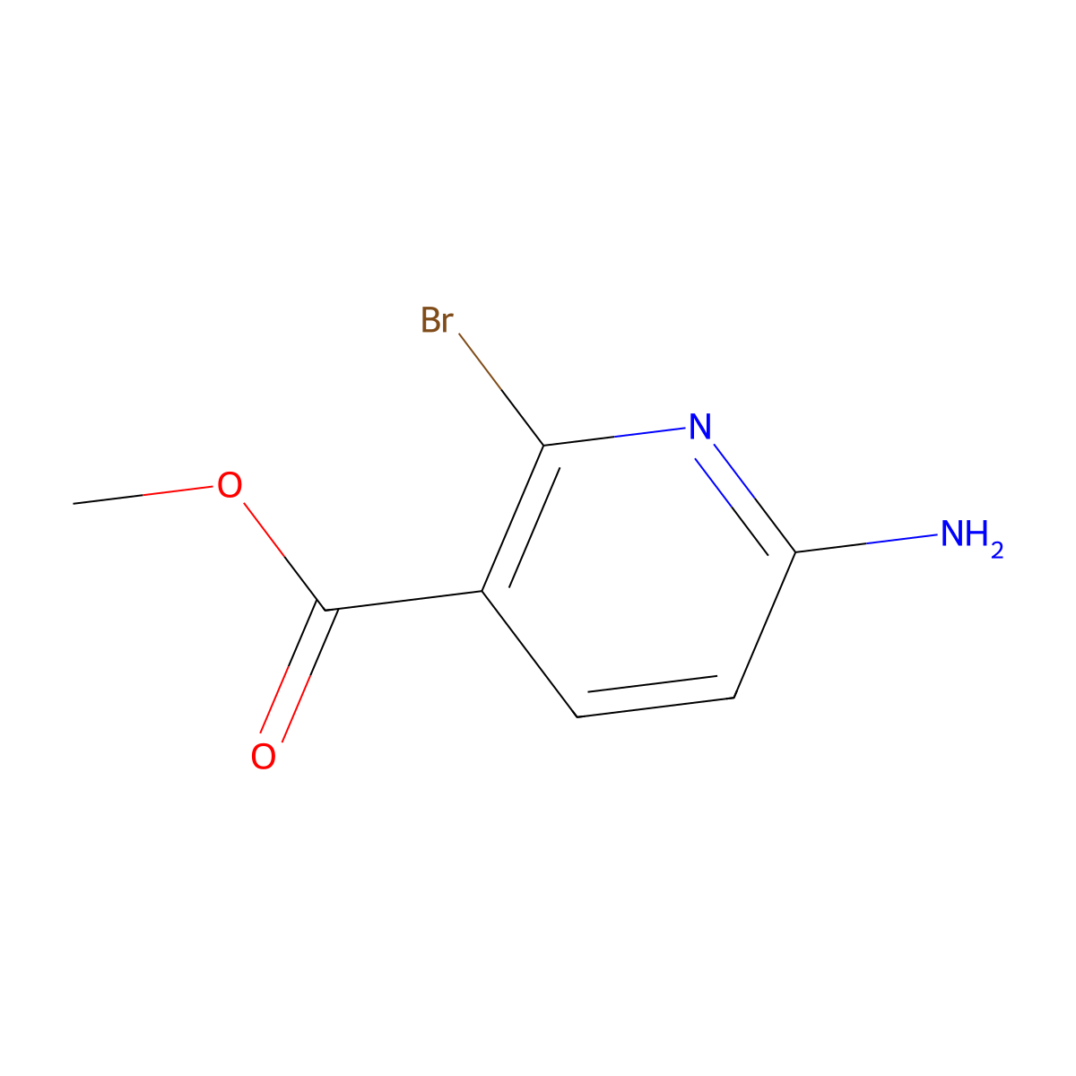 Methyl 6-amino-2-bromopyridine-3-carboxylate molecular structure, CAS 1260672-58-9