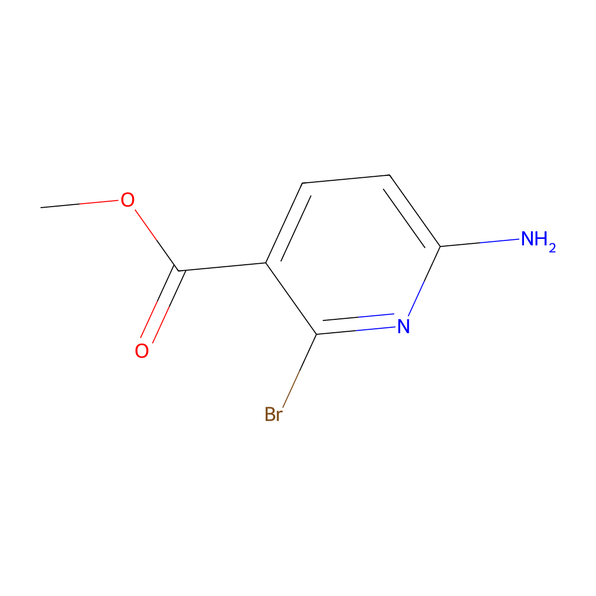 Methyl 6-amino-2-bromopyridine-3-carboxylate molecular structure, CAS 1260672-58-9