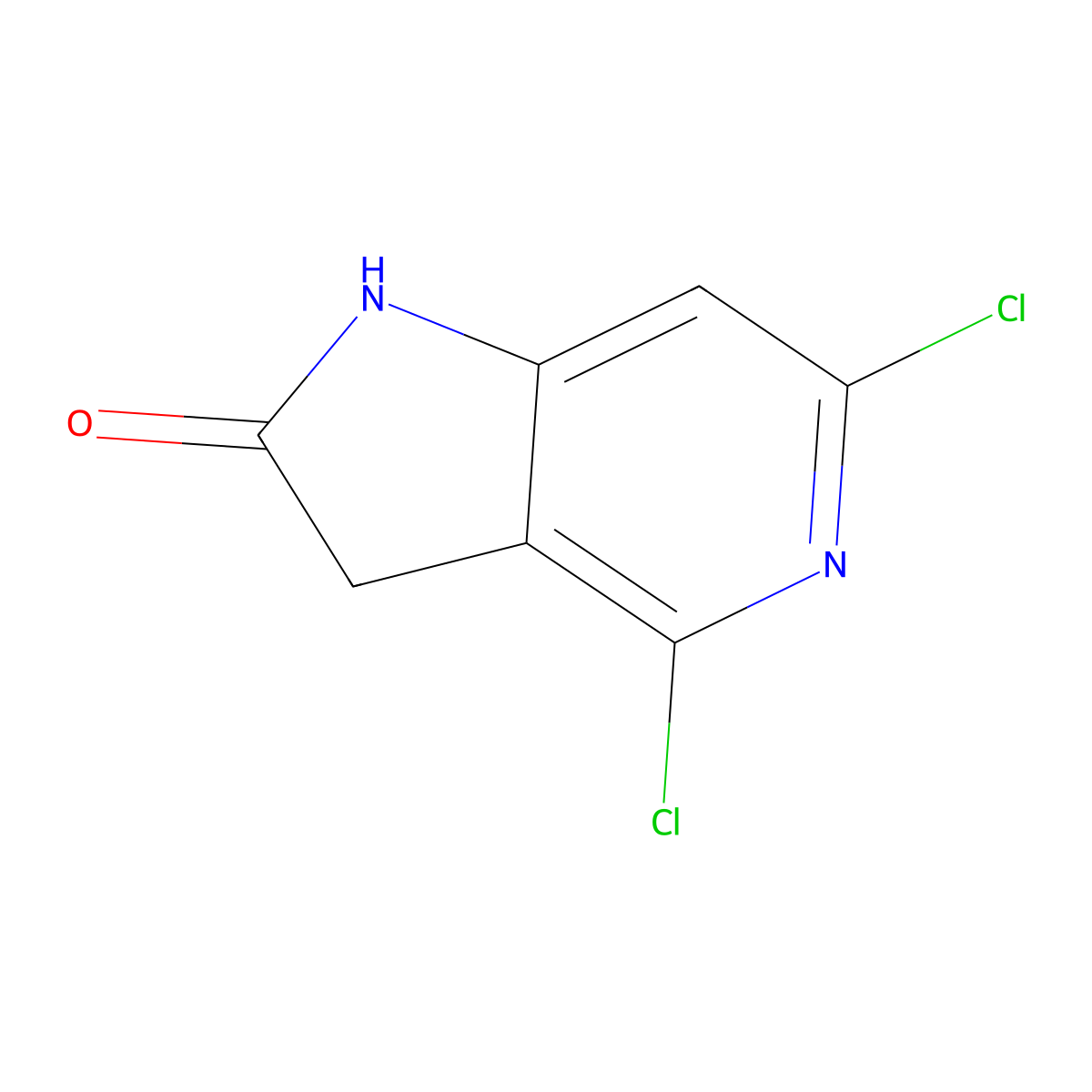 4,6-Dichloro-1,3-dihydro-2H-pyrrolo[3,2-c]pyridin-2-one molecular structure, CAS 1260672-68-1