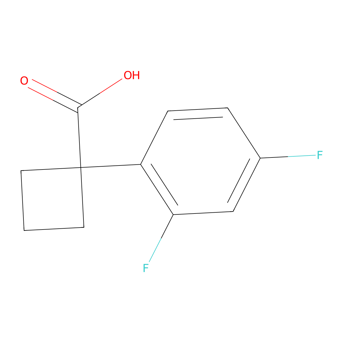 1-(2,4-Difluorophenyl)cyclobutane-1-carboxylic acid molecular structure, CAS 1260672-69-2