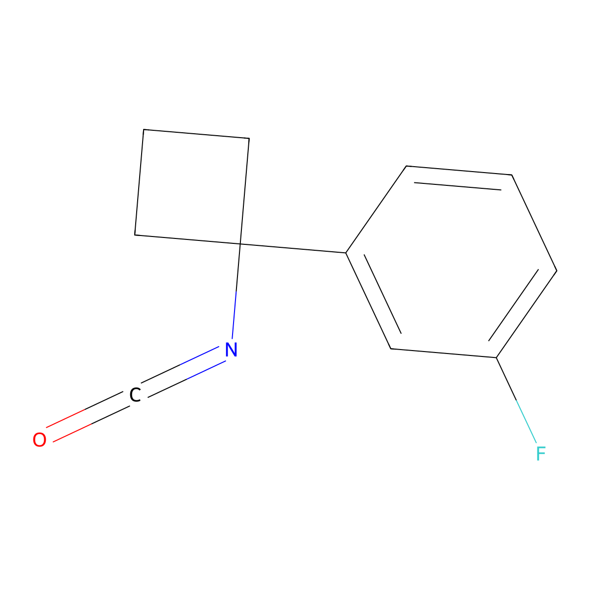 1-Fluoro-3-(1-isocyanatocyclobutyl)benzene molecular structure, CAS 1260672-75-0