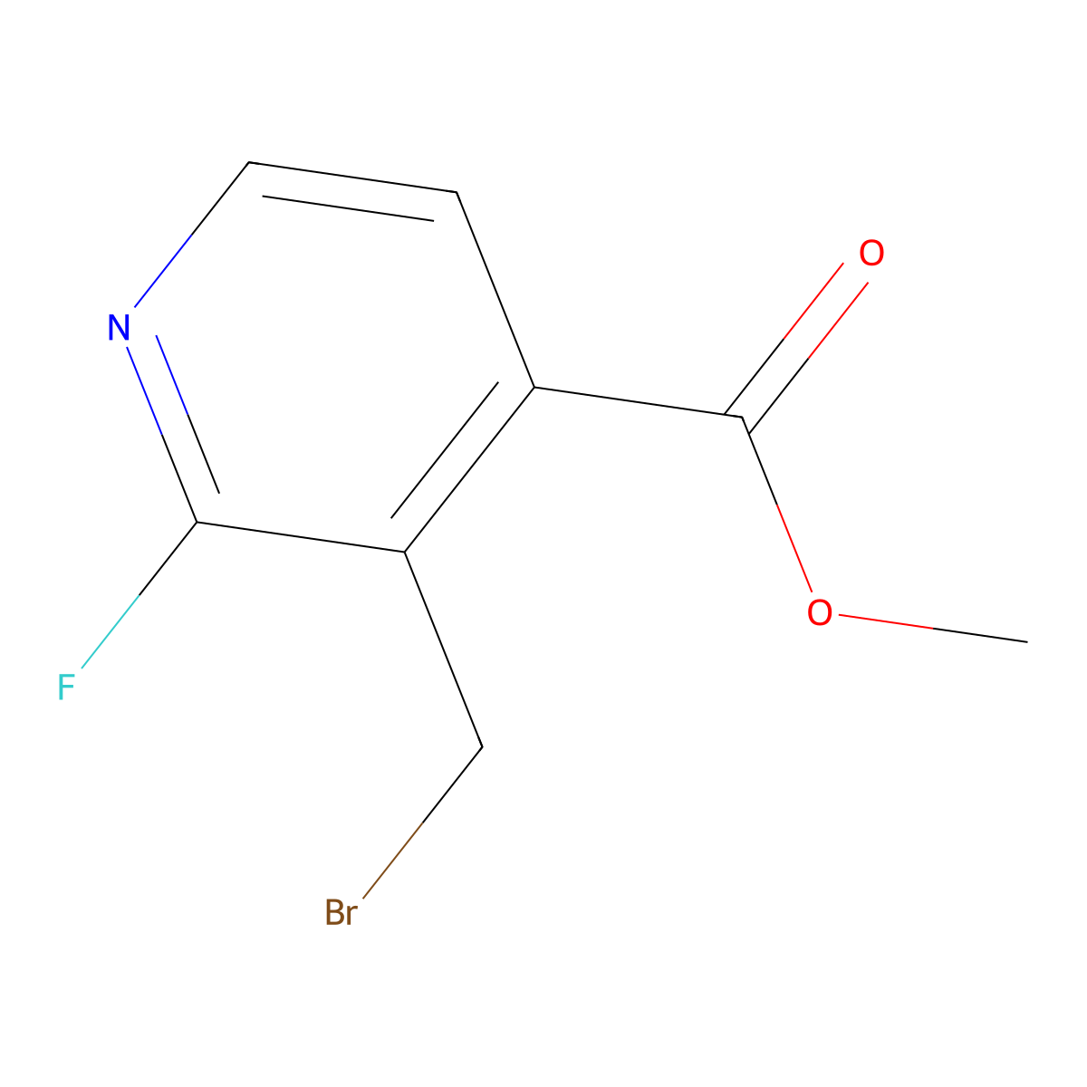 Methyl 3-(bromomethyl)-2-fluoropyridine-4-carboxylate molecular structure, CAS 1260672-78-3