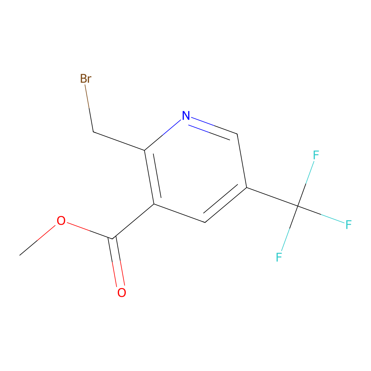 Methyl 2-(bromomethyl)-5-(trifluoromethyl)nicotinate molecular structure, CAS 1260672-86-3